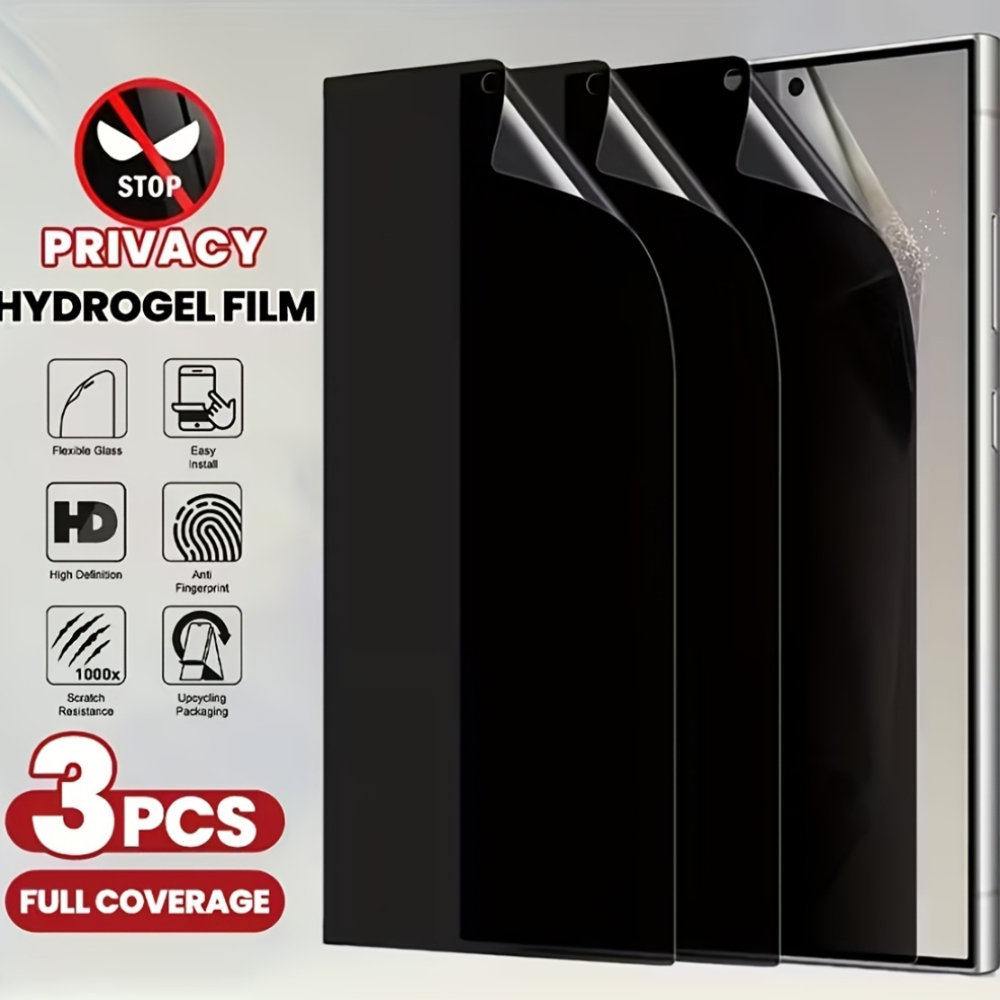 Privacy Screen Filter - Film Hydrogel de confidentialité, 3 pièces,
