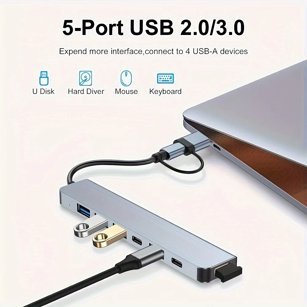 Hub USB3.0 2 en 1, 7 ports, ex - Laptop Accessories Price avis et prix